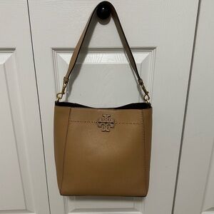 Tory Burch McGraw Hobo Leather Shoulder Purse Bag in Tiramisu VGUC
